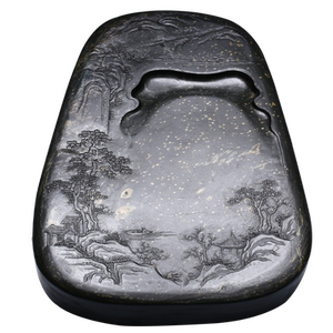 星辰璀璨 非遗老坑芙蓉溪金星坑金晕满天星籽料原石歙砚 匠心手刻孤品砚台 实用收藏礼品书画砚台 典雅摆件