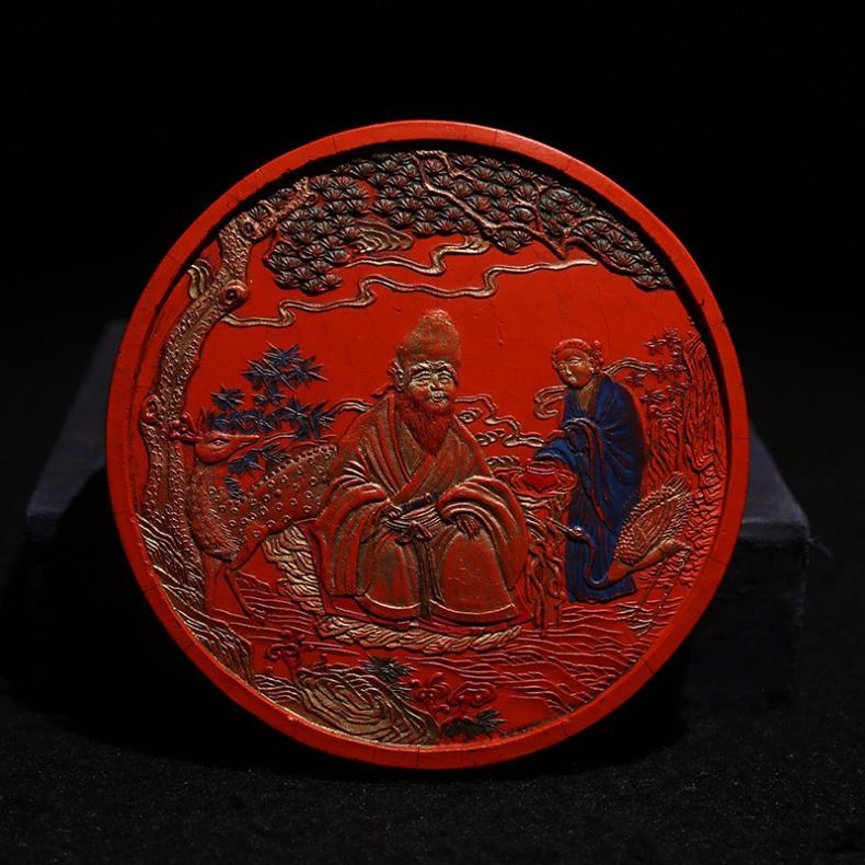原矿老朱砂墨 南极仙翁 文房摆件红色墨条墨锭墨块收藏臻品老徽墨图片