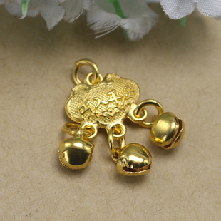 婴儿百天长命锁小孩满月金锁平安锁挂件吊坠手链项链吊饰 DIY配件