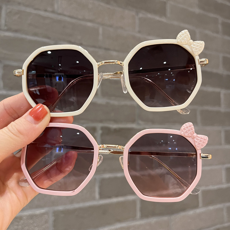 女童眼镜儿童太阳镜宝宝防晒墨镜女孩防紫外线公主时尚金属镜潮镜