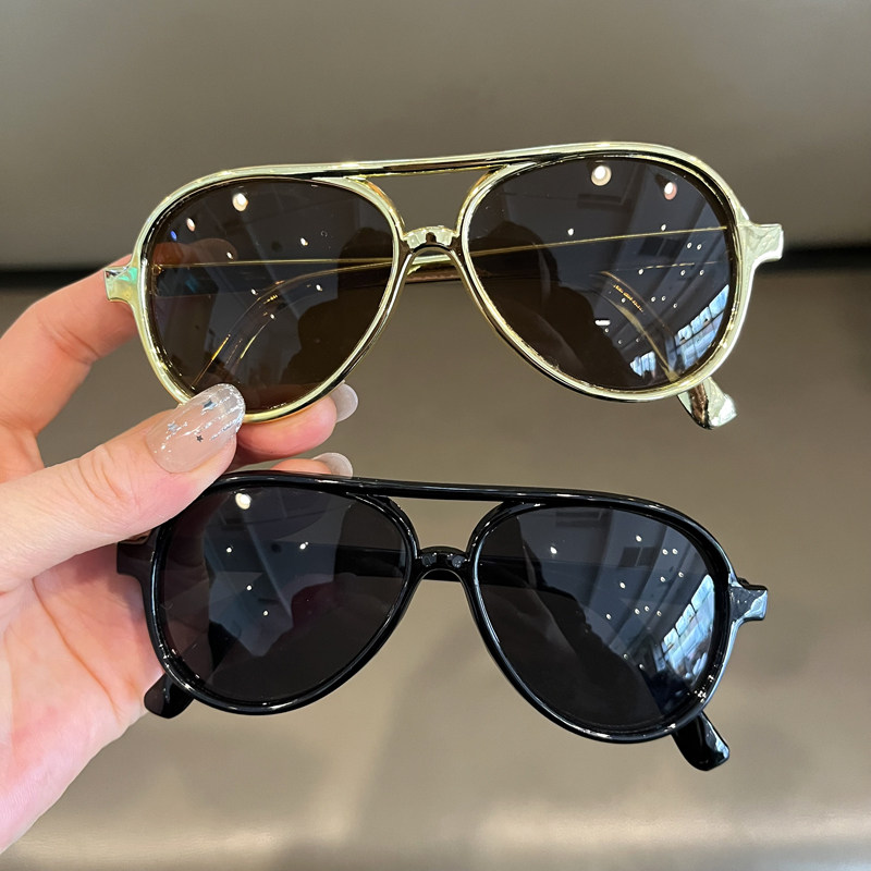 新款儿童太阳镜时尚眼镜女童蛤蟆太阳镜男童复古拍照墨镜造型潮款