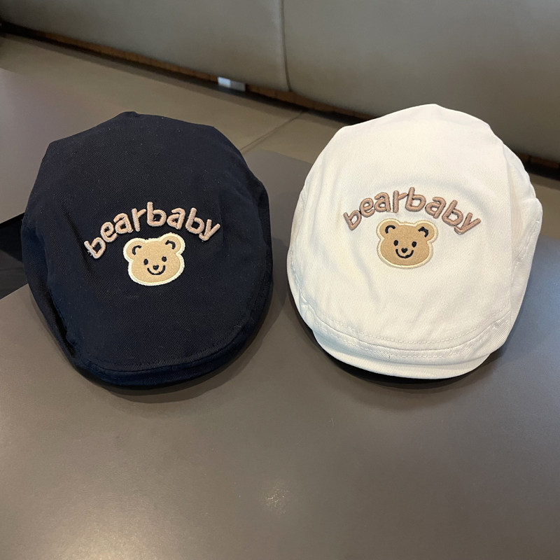 儿童帽子薄款贝雷帽宝宝遮阳反戴前进帽男女童夏报童鸭舌帽春秋季