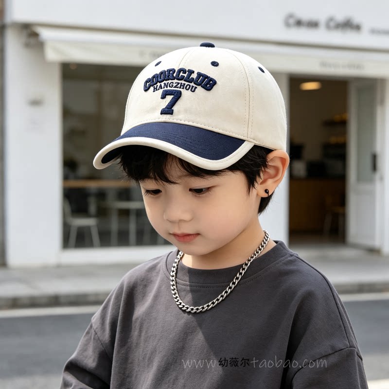 韩版儿童帽子时尚百搭女童鸭舌帽字母遮阳棒球帽男孩太阳帽春秋潮