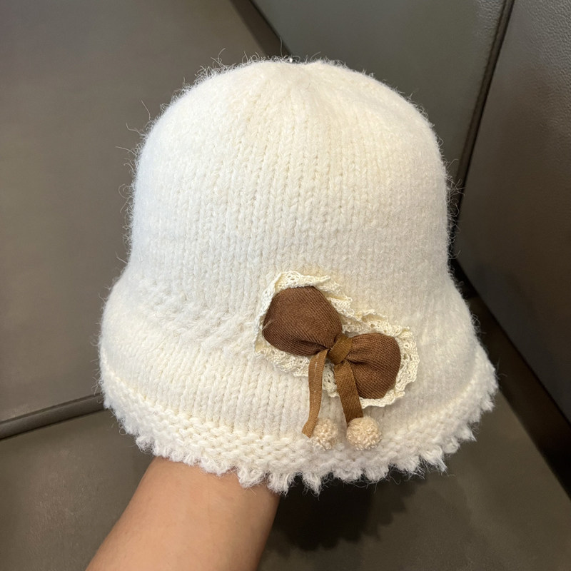 儿童手工钩织毛线帽子女童宝宝咖啡球蝴蝶结防风寒针织帽秋冬季,童装/婴儿装/亲子装,帽子,淘宝优惠券,粉丝福利购,淘宝优惠卷