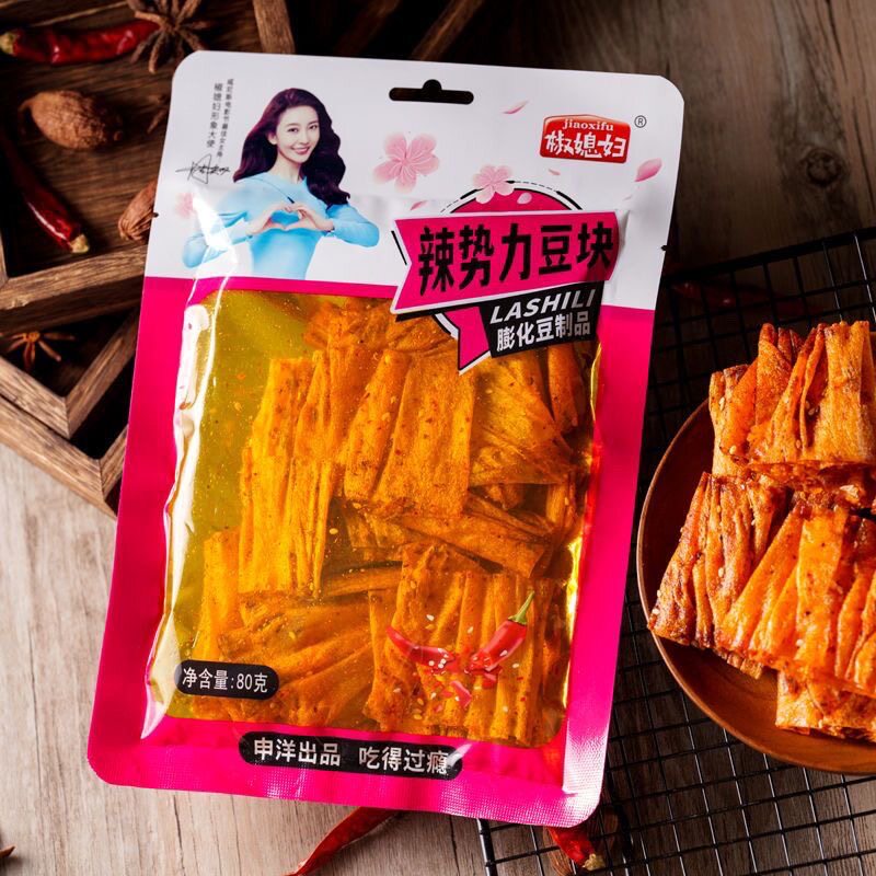 椒媳妇豆排豆块豆片馍片老式辣条麻辣豆皮童年经典怀旧小吃80g