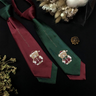 姜饼派对【离开月球表面】原创圣诞新年免打JK小领带红绿装饰礼品