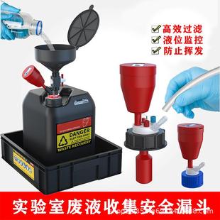 实验室通风柜废液收集桶安全漏斗溶剂瓶安全收集瓶盖活性碳过滤器