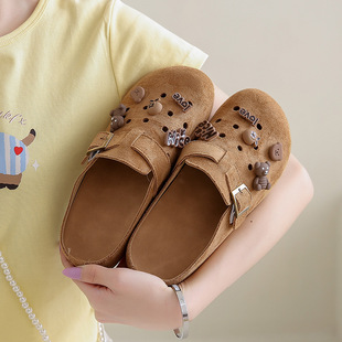 2026新包头拖鞋 复古百搭后跟半拖外穿凉拖Y01 女夏季 休闲勃肯鞋