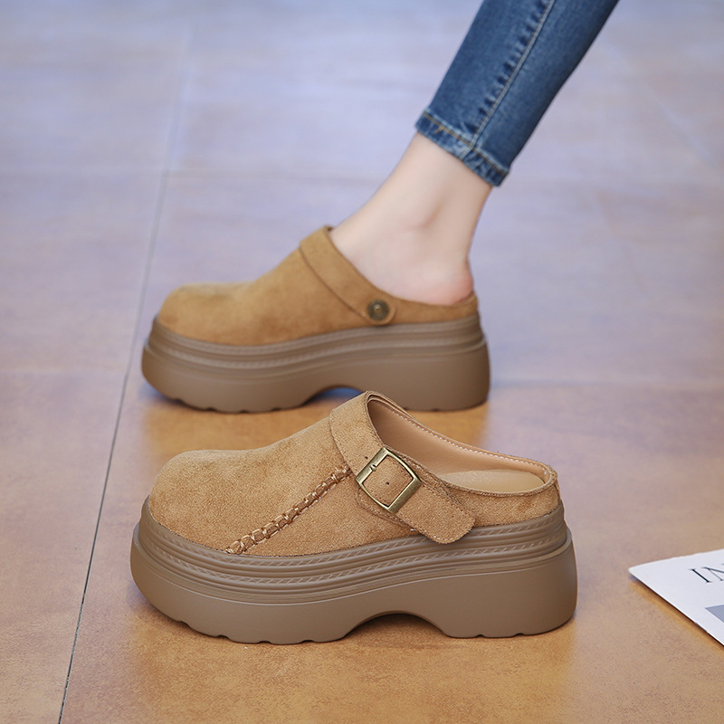 牛皮版~厚底勃肯鞋女外穿秋季