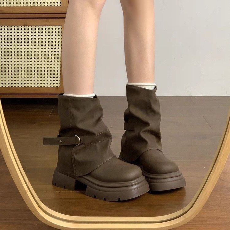 新中式短靴女秋冬季2025新款