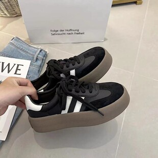 百搭休闲运动鞋 韩版 2026新款 小白鞋 现货厚底德训鞋 女单鞋 学生板鞋