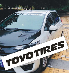 TOYOTIRES前挡后档遮阳汽车车贴纸hellaflush改装贴画拉花JDM贴纸