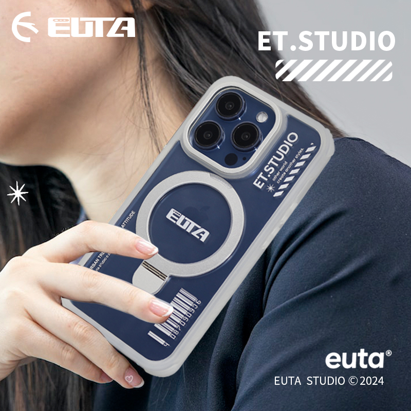 苹果15promax透明充电支架手机壳