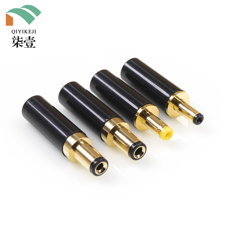 镀金5.53.54.0dc电源插头