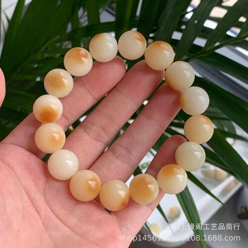 衡山南岳大庙文创供应炭烤菩提根手串 炭烧圆珠手链巧克力流心