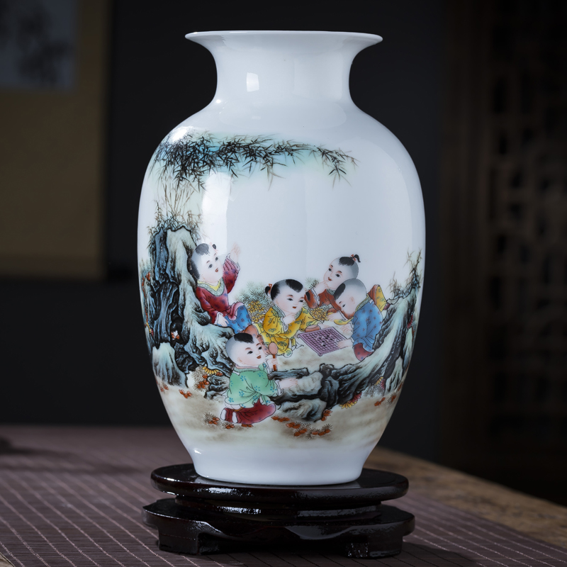 景德镇陶瓷器小花瓶粉彩新中式客厅家居装饰品工艺品插花干花摆件 Изображение 1 景德镇陶瓷器小花瓶粉彩新中式客厅家居装饰品工艺品插花干花摆件 Изображение 1