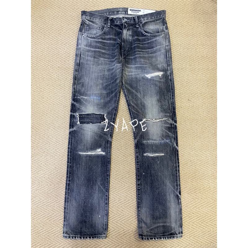 NEIGHBORHOOD 19AW CLAW牛王NBHD刀割补丁破坏牛仔裤