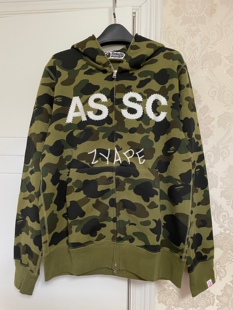 BAPE X ASSC 联名 1ST CAMO 绿迷彩 超水钻卫衣 帽衫