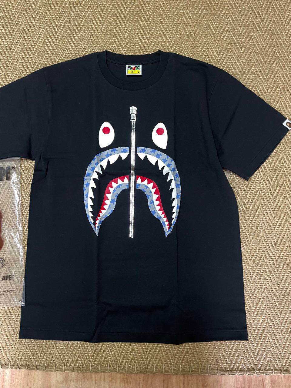 BAPE STA CAMO 蓝流星迷彩鲨鱼短袖T恤 L