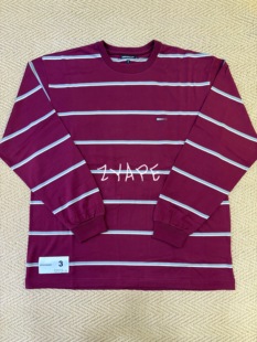 DESCENDANT BORDER CREW NECK LS条纹长袖T恤