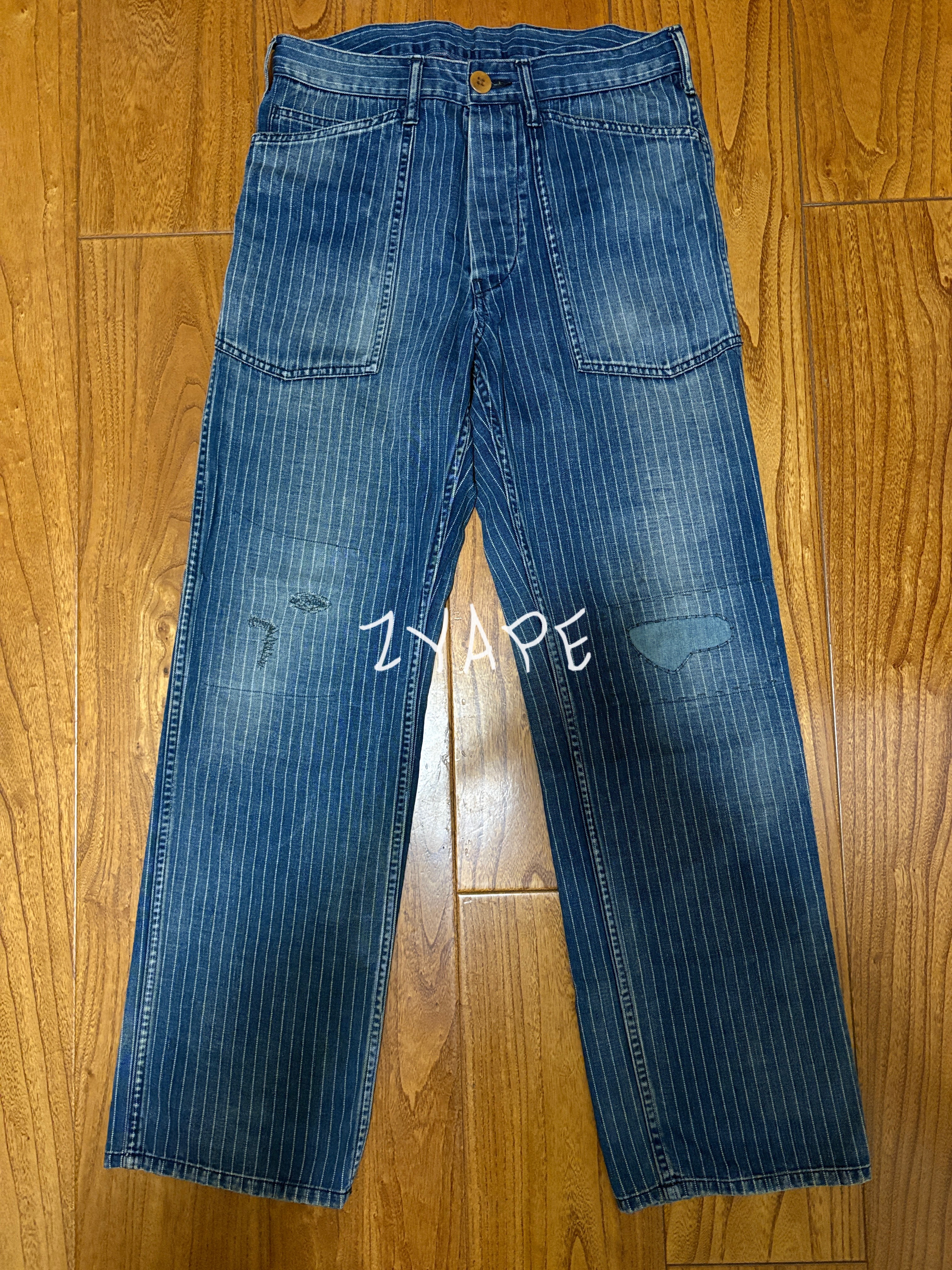 VISVIM CARPENTER PRIME DMGD WABASH 15ss补丁做旧水洗休闲裤