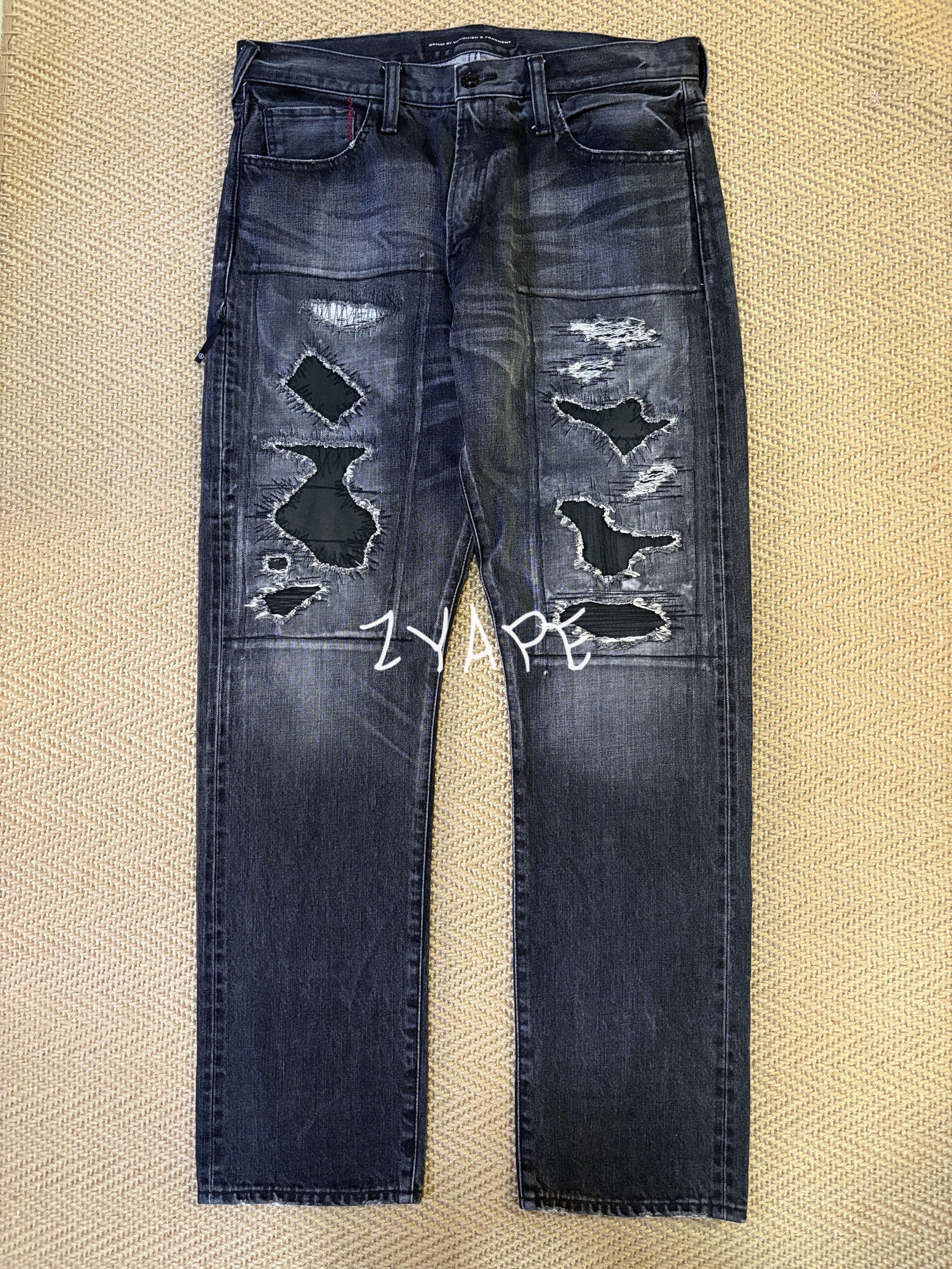 DENIM BY VANQUISH & FRAGMENT藤原浩大破坏水洗牛仔裤