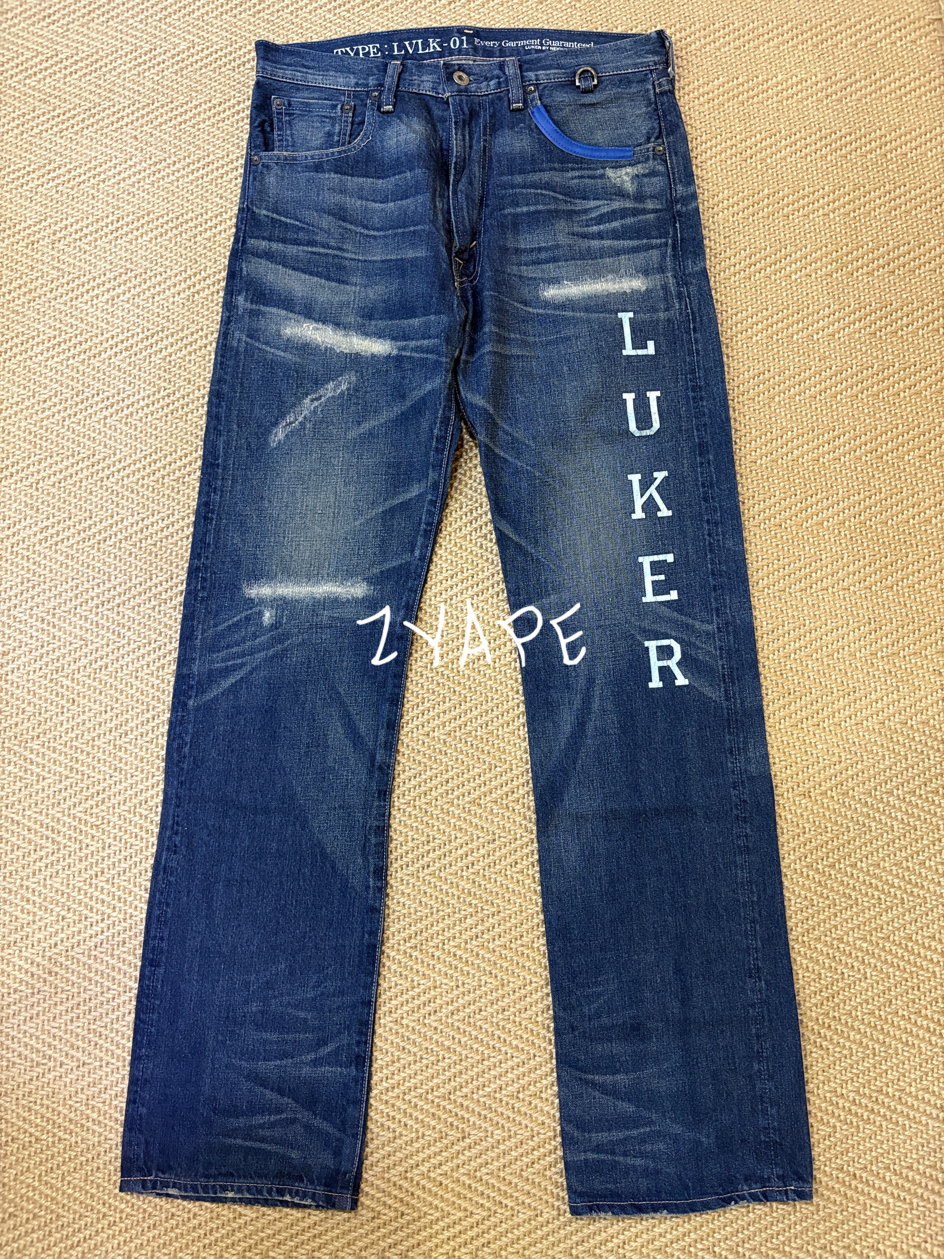 LUKER BY NEIGHBORHOOD X LVC 水洗刀割牛仔裤