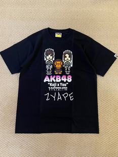 BAPE X AKB48 小嶋阳菜AND大岛优子卡通婚纱短袖T恤