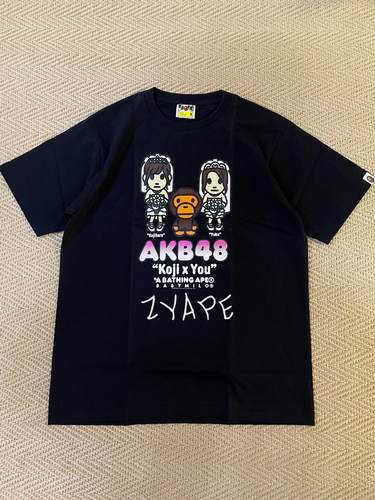 BAPE X AKB48 小嶋阳菜AND大岛优子卡通婚纱短袖T恤