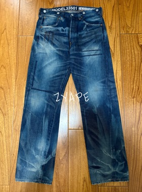 LVC x NEIGHBORHOOD联名33501-0034水洗牛王NBHD刀割牛仔裤