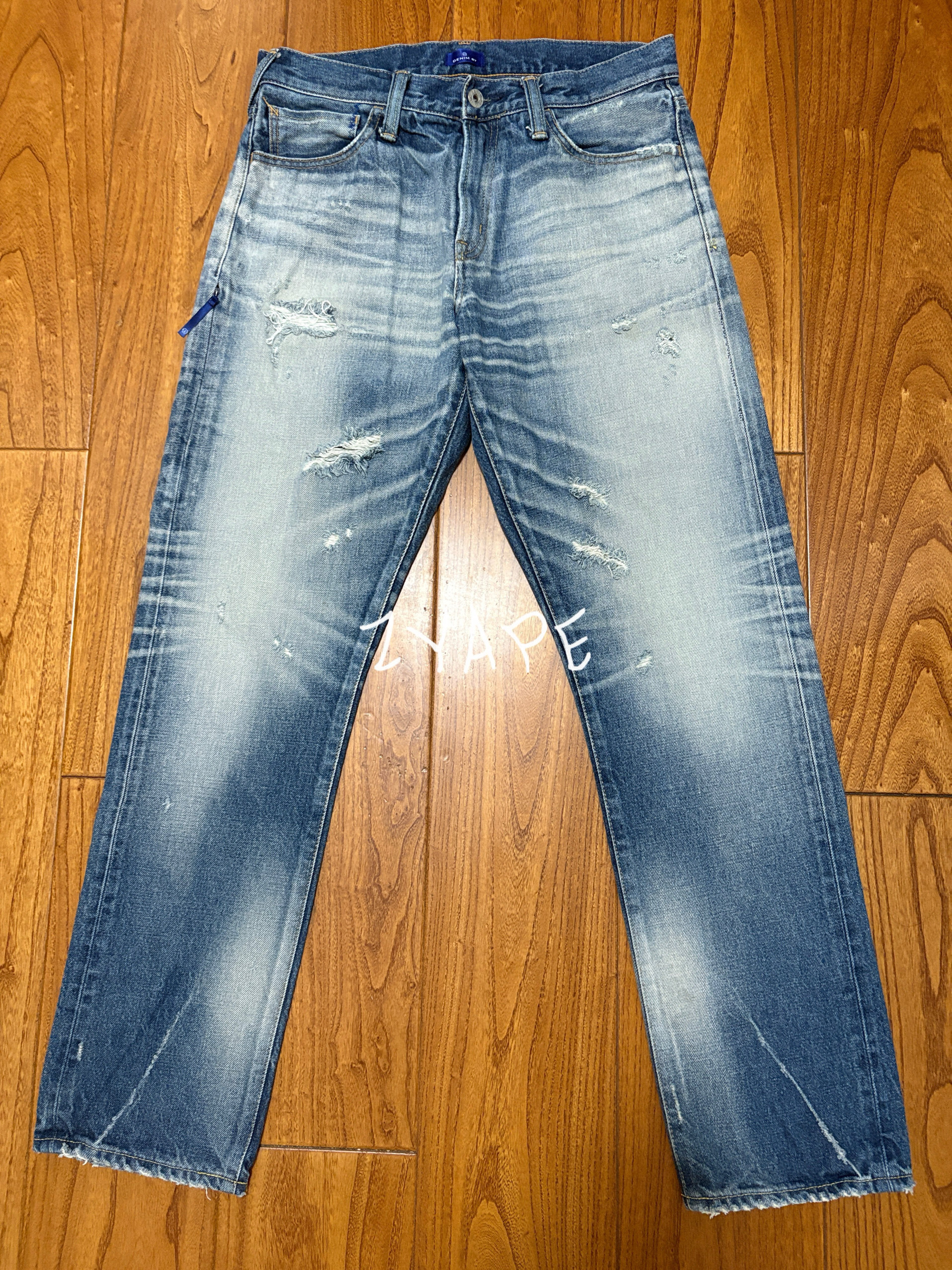 DENIM BY VANQUISH & FRAGMENT 藤原浩暴力水洗闪电破坏牛仔裤