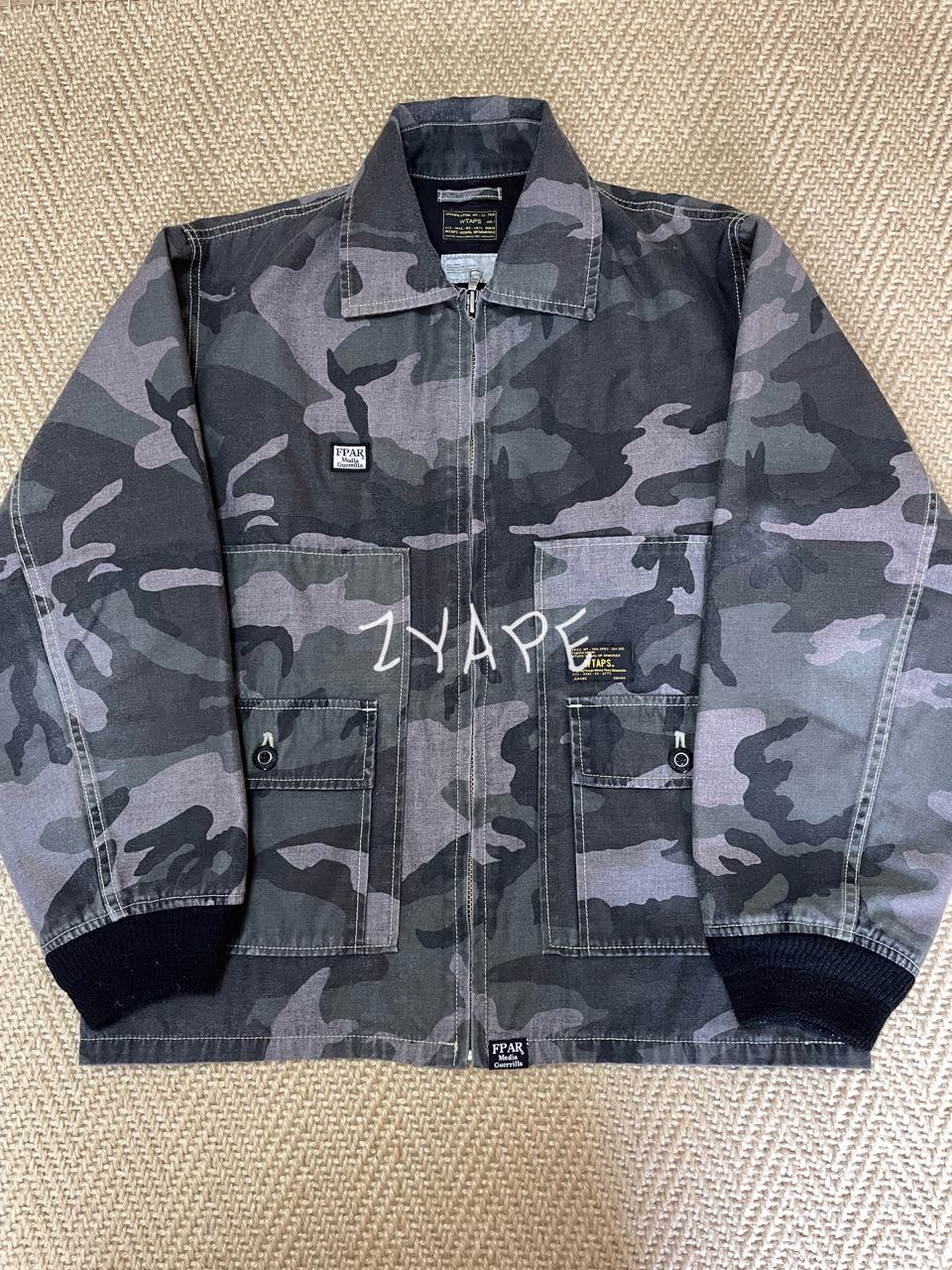 现货 WTAPS GINZA PARK-ING JACKET藤原浩三方联名蜡染水洗夹克