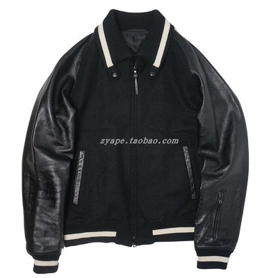 SOPHNET.皮袖翻领棒球夹克