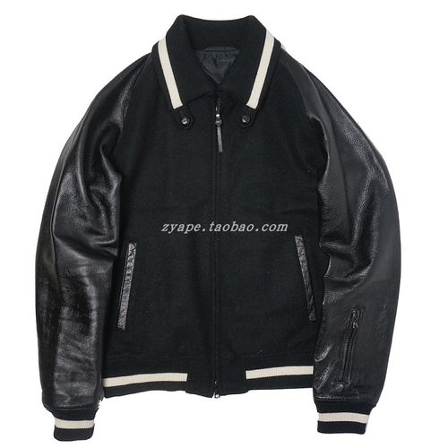 SOPHNET.皮袖翻领棒球夹克