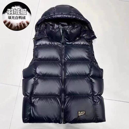 黑金白鸭绒羽绒马甲女2025新款