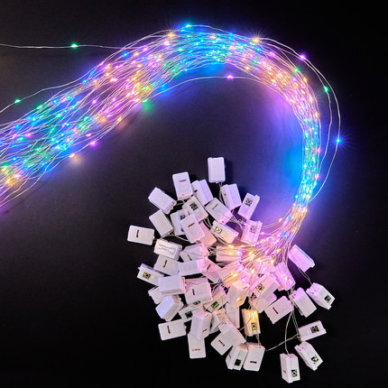 新年led铜线灯带氛围闪灯彩灯串满天星手工diy花束装饰品场景布置