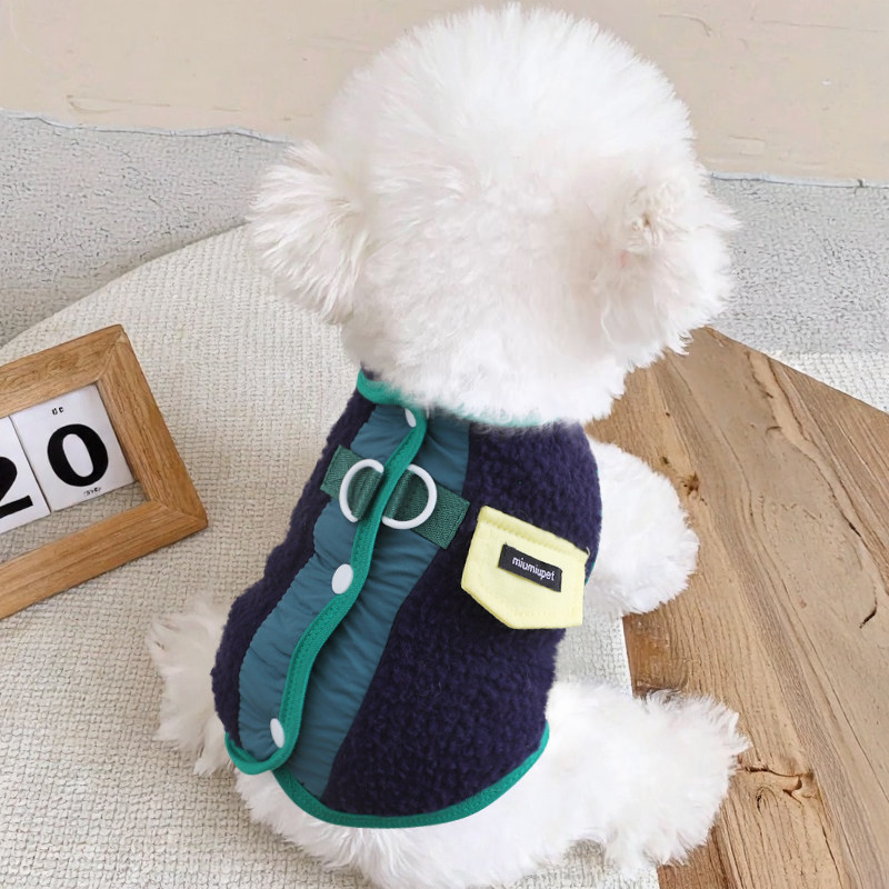狗狗衣服冬装小型犬冬天防掉毛新款冬装遛狗可牵引宠物可牵引博美图片