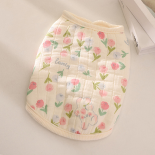 小狗衣服2026新款双层印花棉背心秋冬保暖宠物两脚衣狗狗帅气冬装