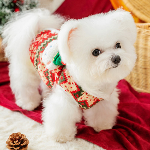 狗狗衣服圣诞节加绒按扣马甲