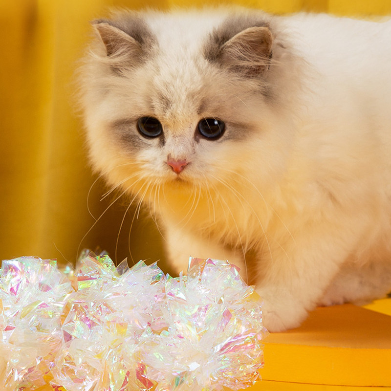 猫玩具纸团有声七彩炫光球猫咪自娱自乐消耗体力互动球磨牙响纸球