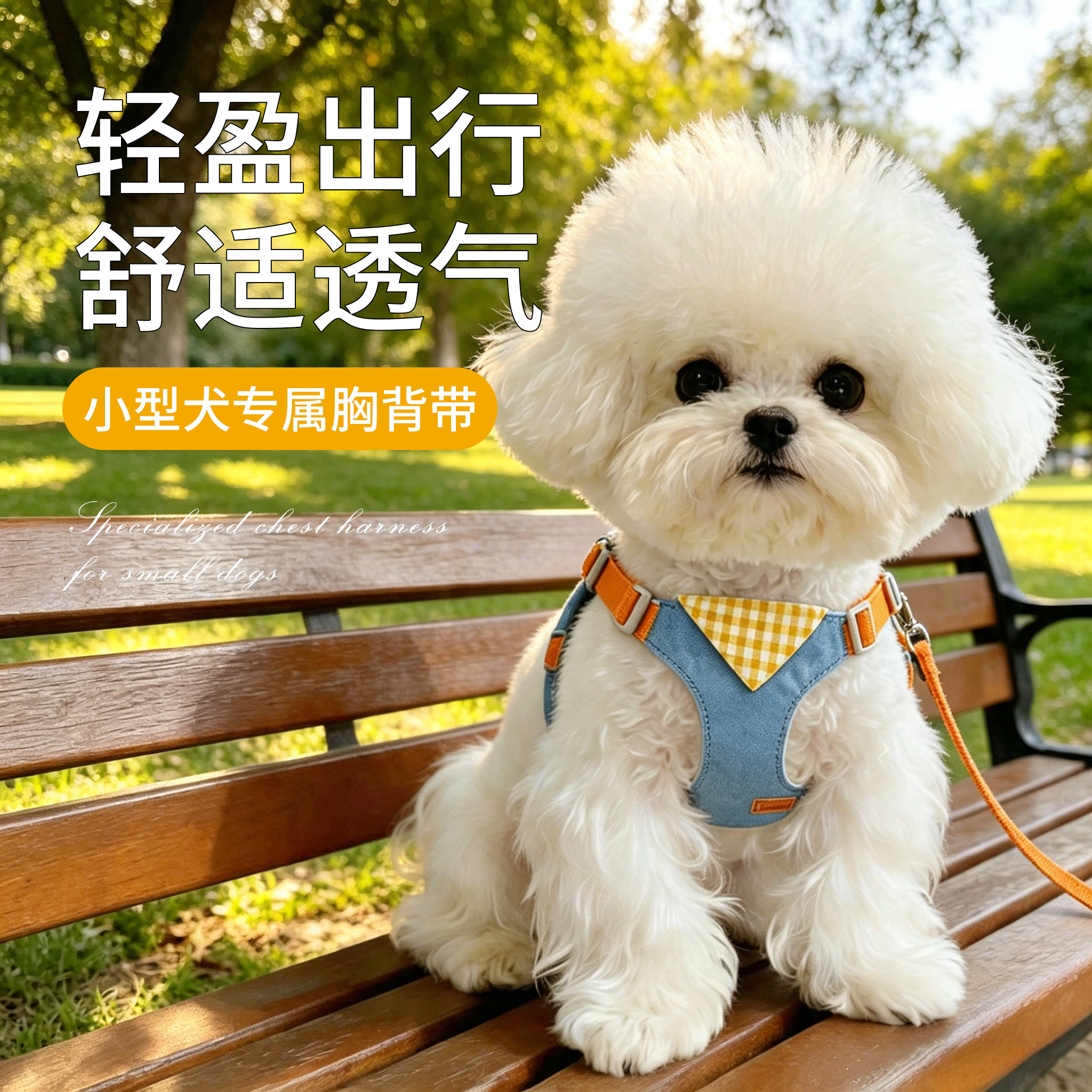 狗牵引绳胸背带小型犬专用背心式宠物用品防挣脱比熊小奶狗栓狗绳图片