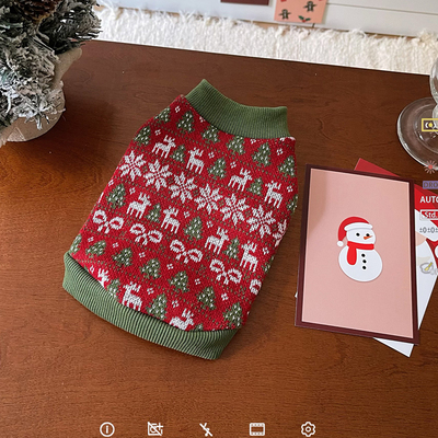 狗狗衣服2025新款冬小狗泰迪冬天保暖加厚红绿圣诞节毛衣宠物冬装