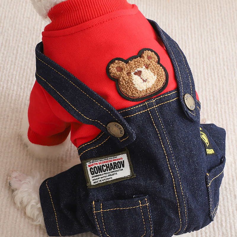 冬季可爱背带裤保暖加绒四脚衣