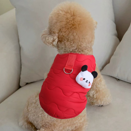 秋冬加绒保暖小型犬牵引环马甲