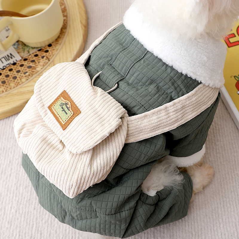 狗狗衣服2025新款冬小型犬保暖冬季雪纳瑞泰迪四脚衣加厚连帽卫衣