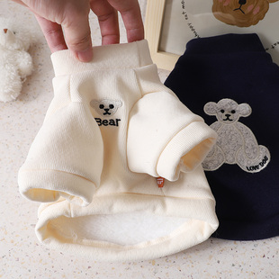 刺绣熊卫衣 衣服幼犬秋冬小型犬保暖棉衣比熊泰迪时尚 狗狗秋季 新款