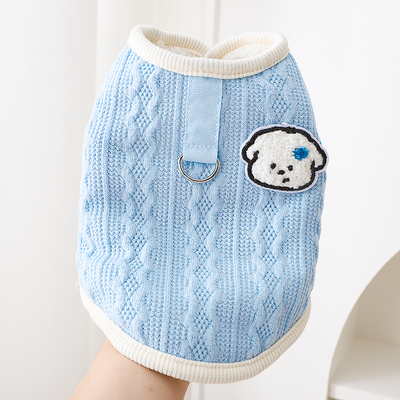 比熊衣服秋冬带牵引扣棉衣