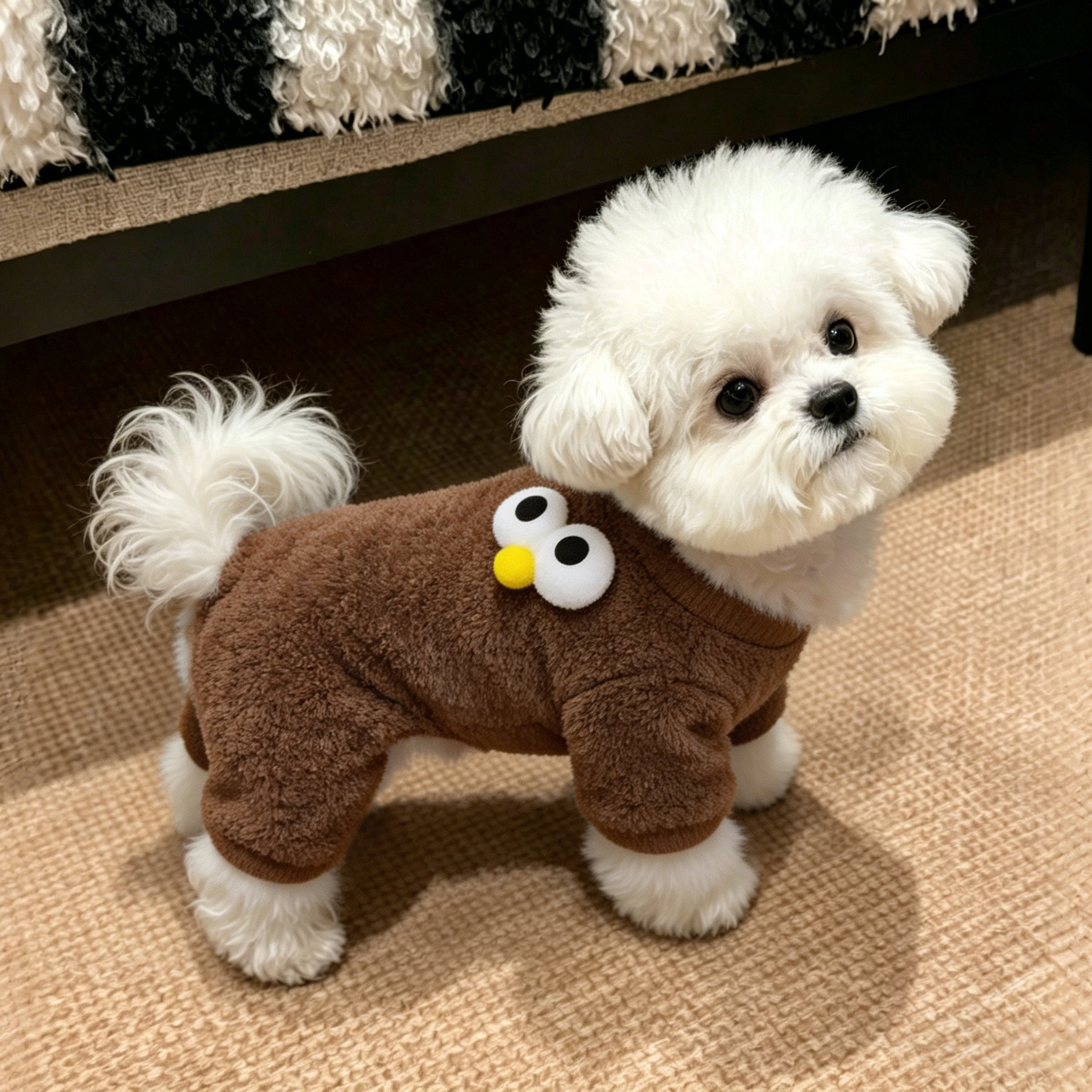 狗狗衣服小型犬四脚衣绒衣加绒秋冬装秋季高颜值小狗秋天比熊泰迪