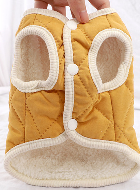 狗狗衣服带牵引扣秋冬棉衣约克夏比熊泰迪小型犬宠物冬天棉袄背心