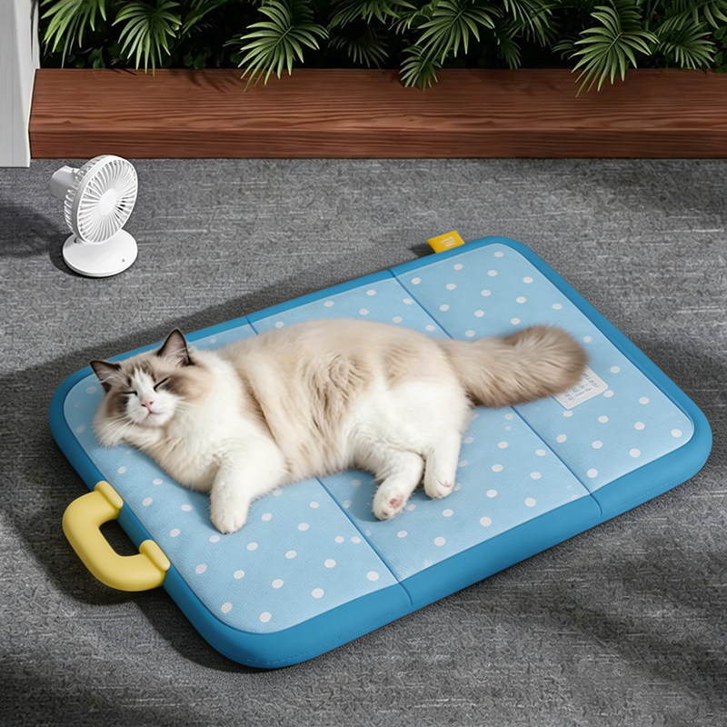 猫咪凉垫夏季猫垫子猫用睡垫夏天降温垫双面凉三折叠可机洗银渐层